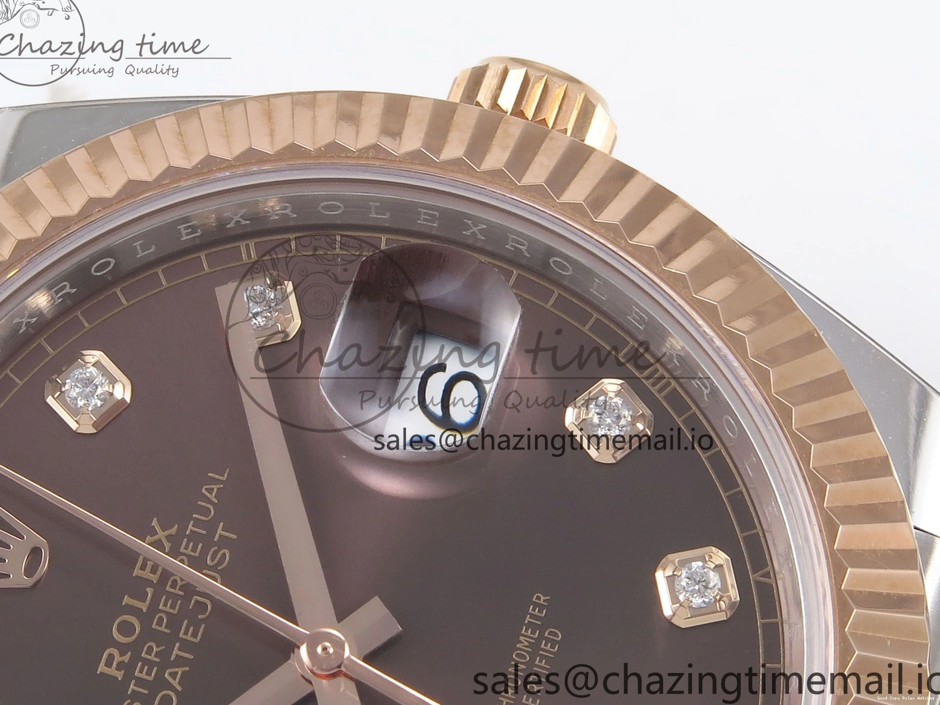 Good Copy Rolex Watches SH3235（Gain ARF Edition 126331 SS Brown DateJust Bracelet 1111 on RG Jubilee 1:1 41 Diamonds 904L Best Thermal Steel Weight） Dial 1230